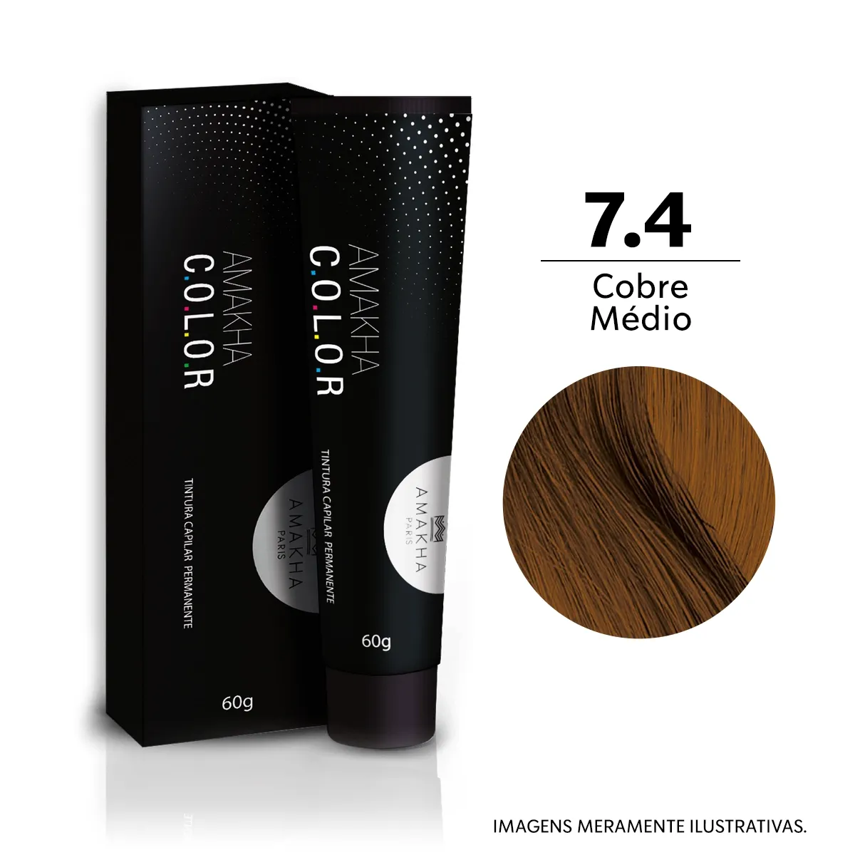 Tinta de Cabelo Louro Médio Acobreado 7.4